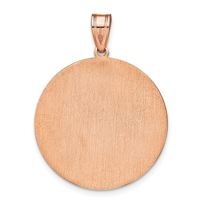 14K Rose Gold Round Block Letter Monogram Pendant
