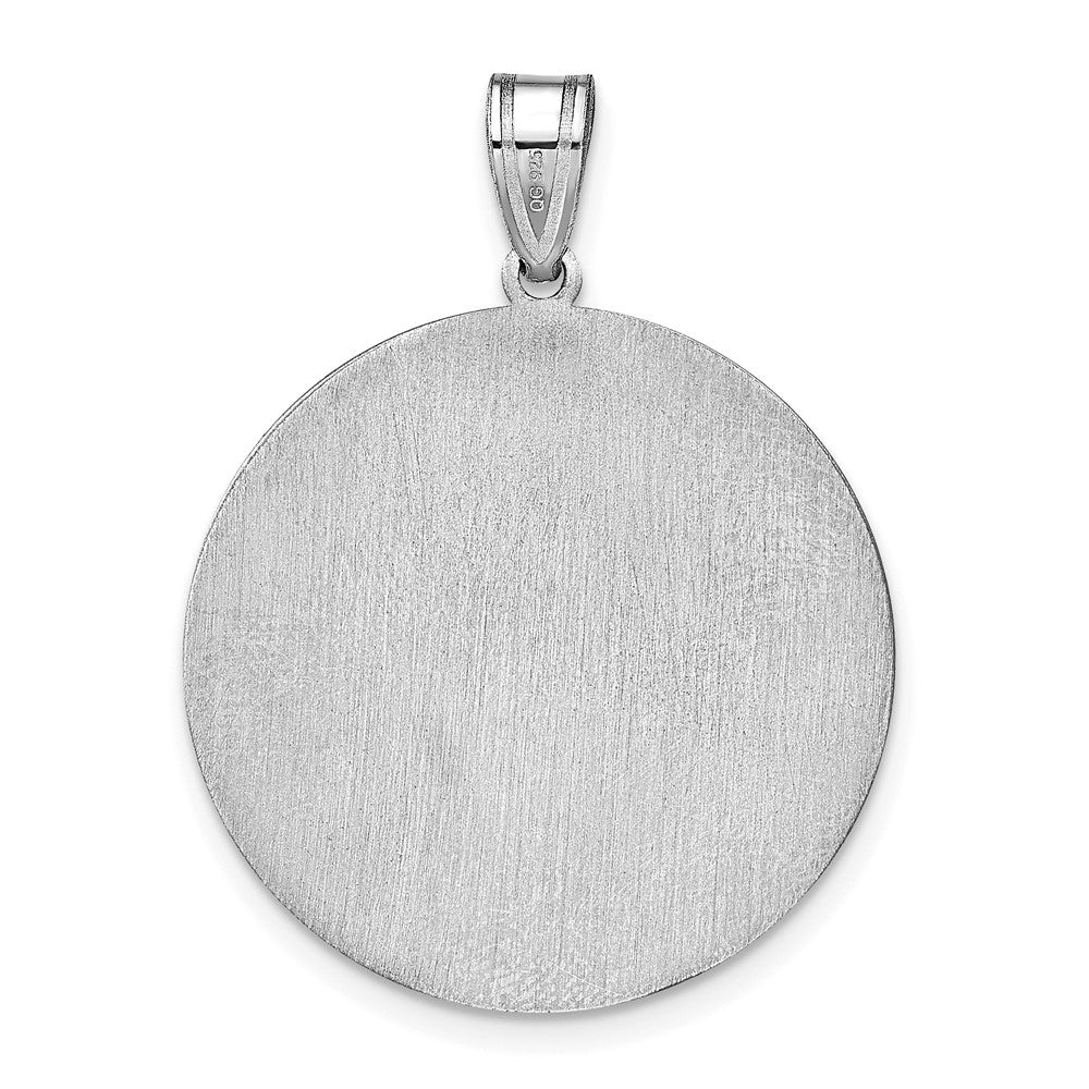 14K White Gold Round Block Letter Monogram Pendant