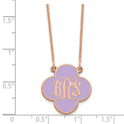 14K Rose Gold Clover Monogram Epoxy Necklace