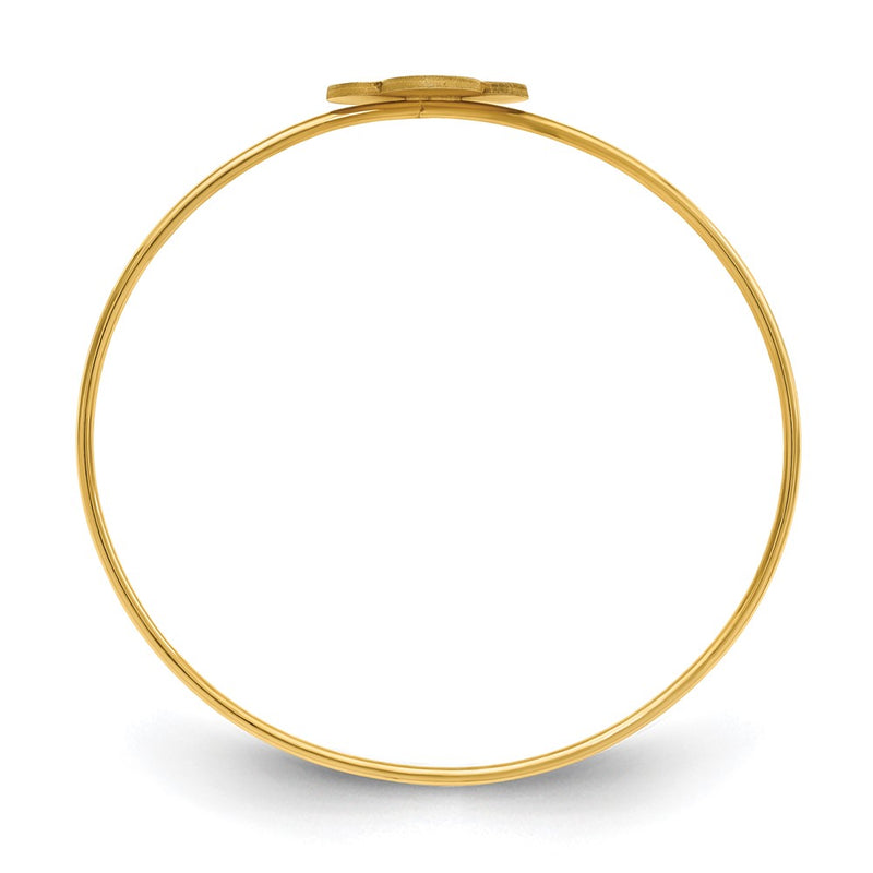 Gold Plated Sterling Silver/Gold Clover Monogram Slip On Bangle