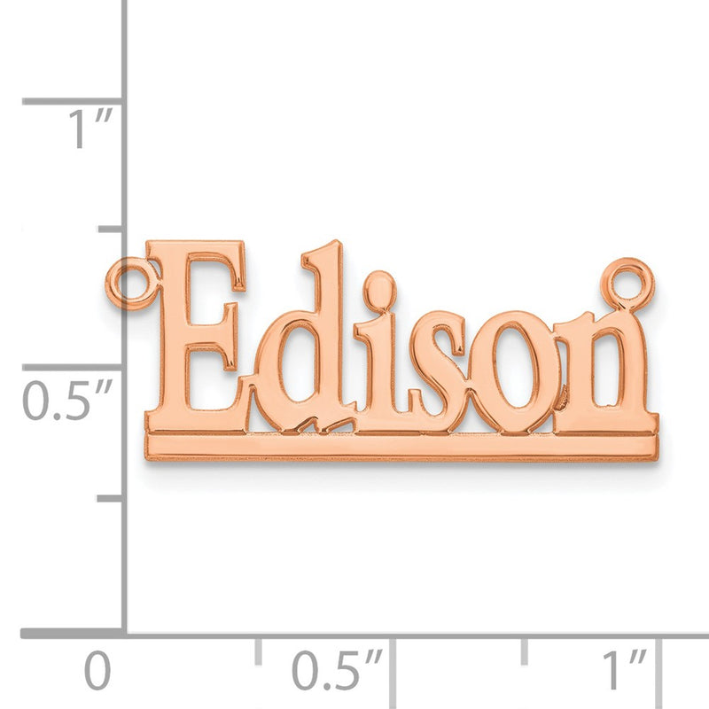14K Rose Gold Underlined Name Plate