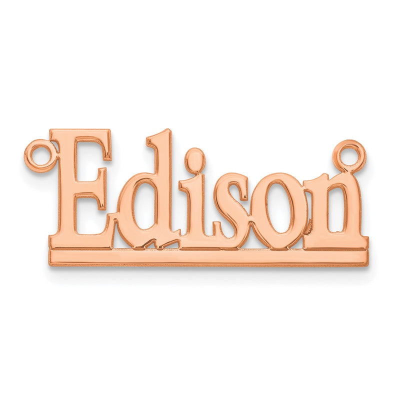 14K Rose Gold Underlined Name Plate