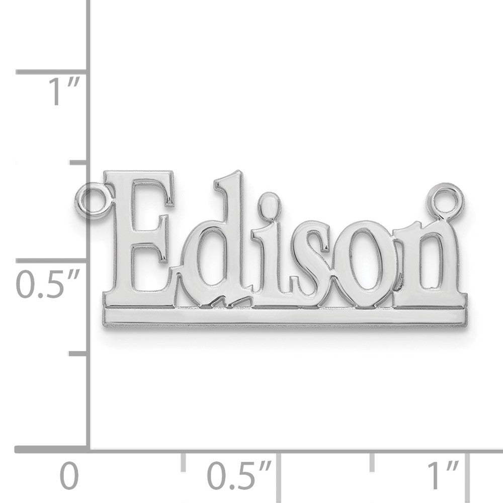 Sterling Silver Silver/Rhodium Plated Underlined Name Plate