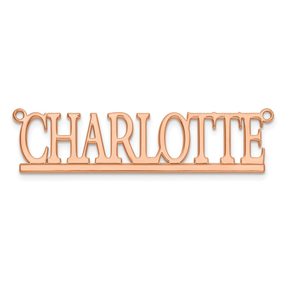 Rose Plated Sterling Silver/Rose Underlined Name Plate