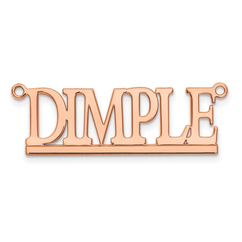 14K Rose Gold Underlined Name Plate