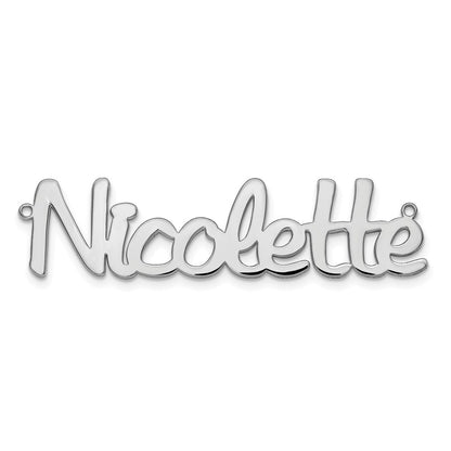 Sterling Silver Silver/Rhodium Plated Polished Name Plate