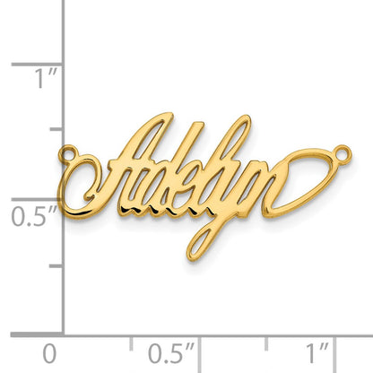 Gold Plated Sterling Silver/Gold Polished Surrey Font Name Plate