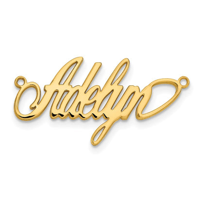 Gold Plated Sterling Silver/Gold Polished Surrey Font Name Plate