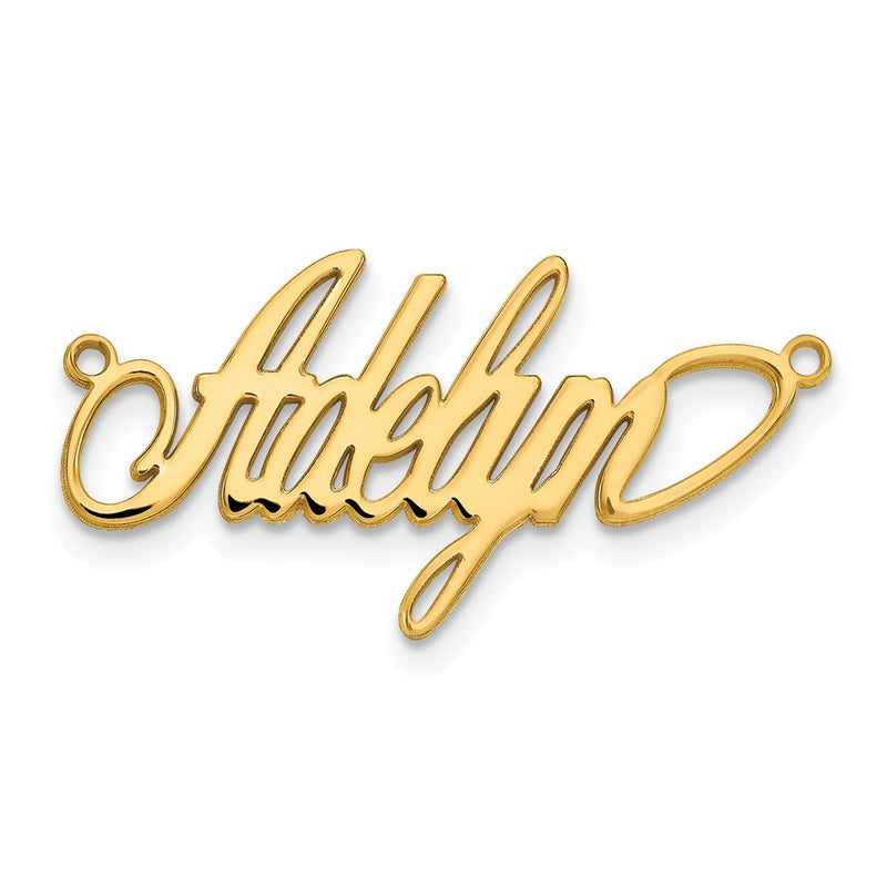 Gold Plated Sterling Silver/Gold Polished Surrey Font Name Plate