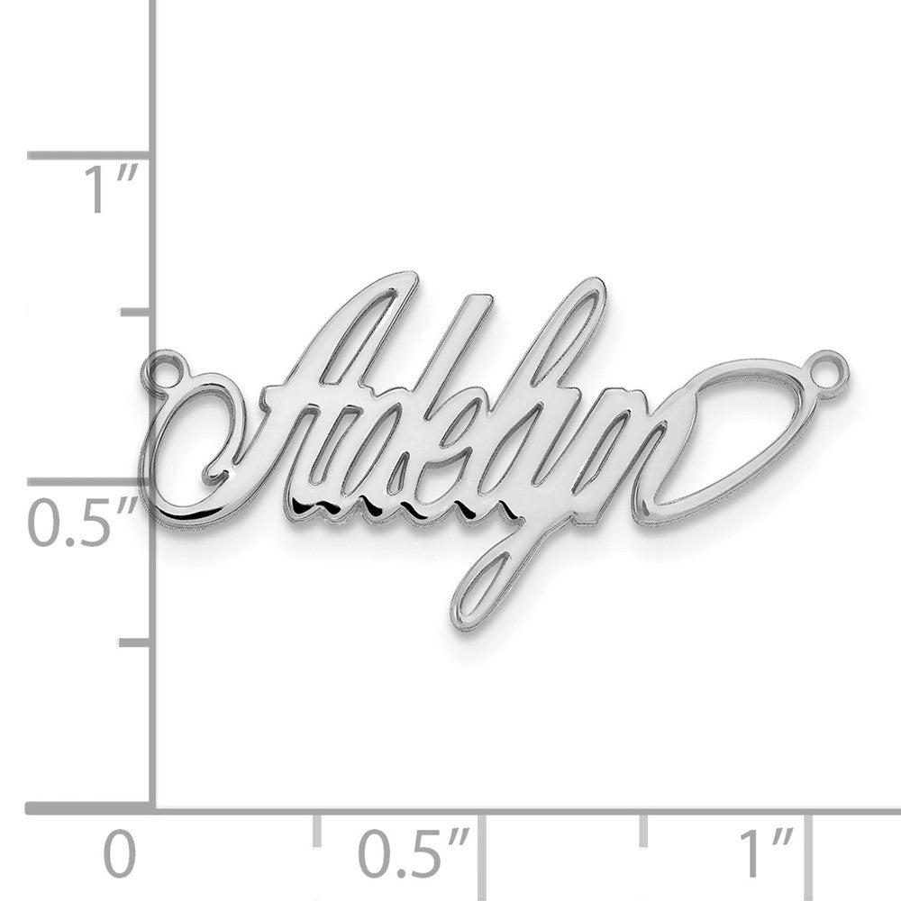 Sterling Silver Silver/Rhodium Plated Polished Surrey Font Name Plate