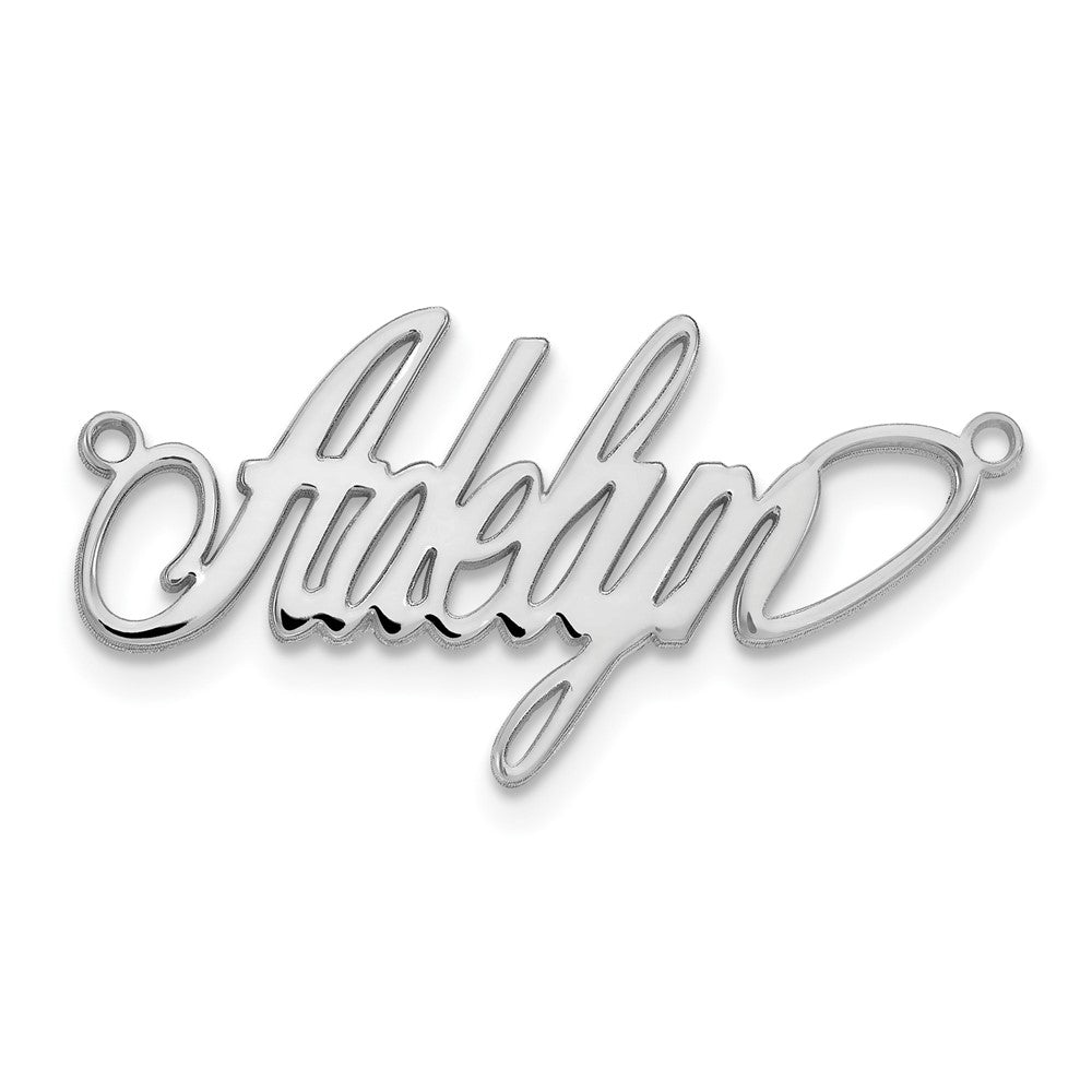 Sterling Silver Silver/Rhodium Plated Polished Surrey Font Name Plate