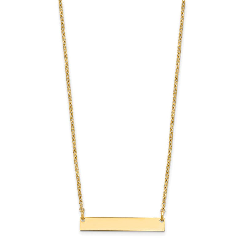 Gold Plated Sterling Silver/Gold Small Blank Bar Necklace
