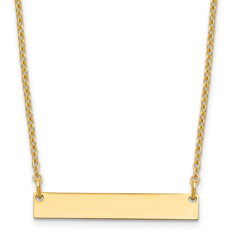 Gold Plated Sterling Silver/Gold Small Blank Bar Necklace