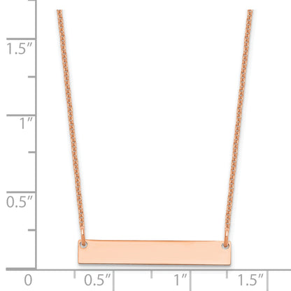 14K Rose Gold 14L Small Blank Bar Necklace