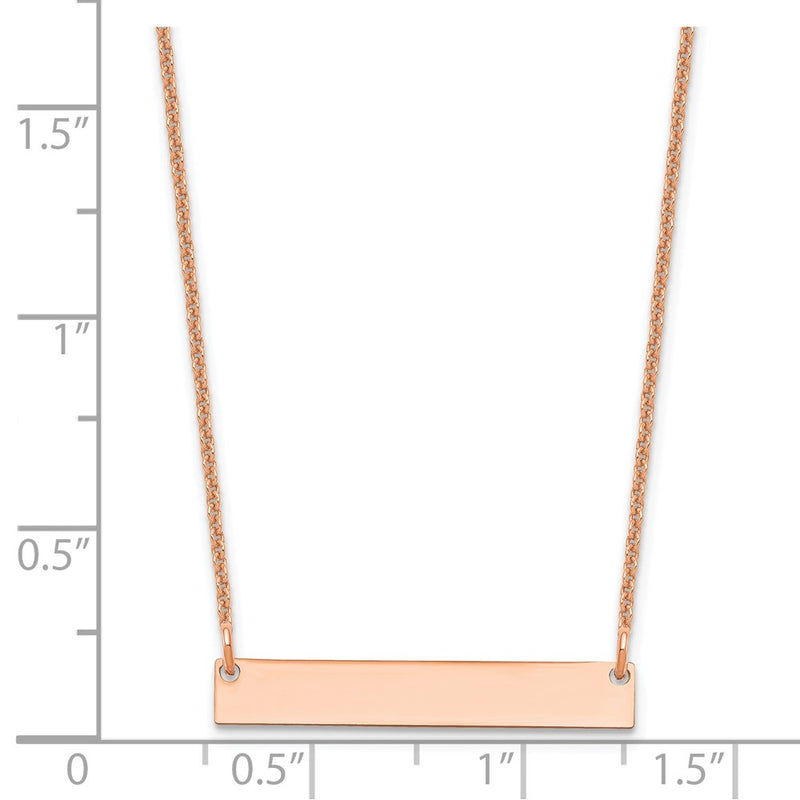 14K Rose Gold 14L Small Blank Bar Necklace