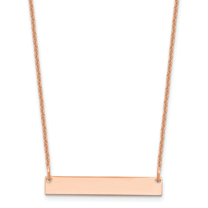 14K Rose Gold 14L Small Blank Bar Necklace