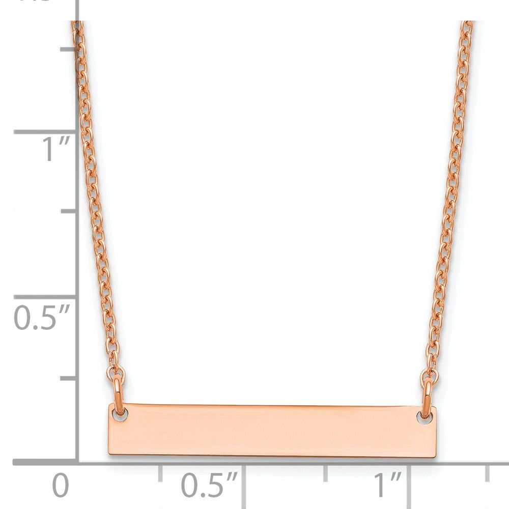 Rose Plated Sterling Silver/Rose Small Blank Bar Necklace