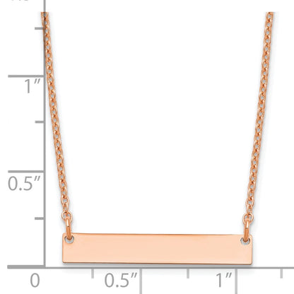 Rose Plated Sterling Silver/Rose Small Blank Bar Necklace