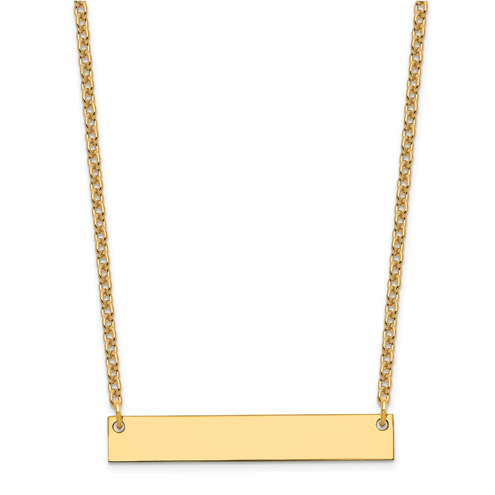 Gold Plated Sterling Silver/Gold Medium Blank Bar Necklace