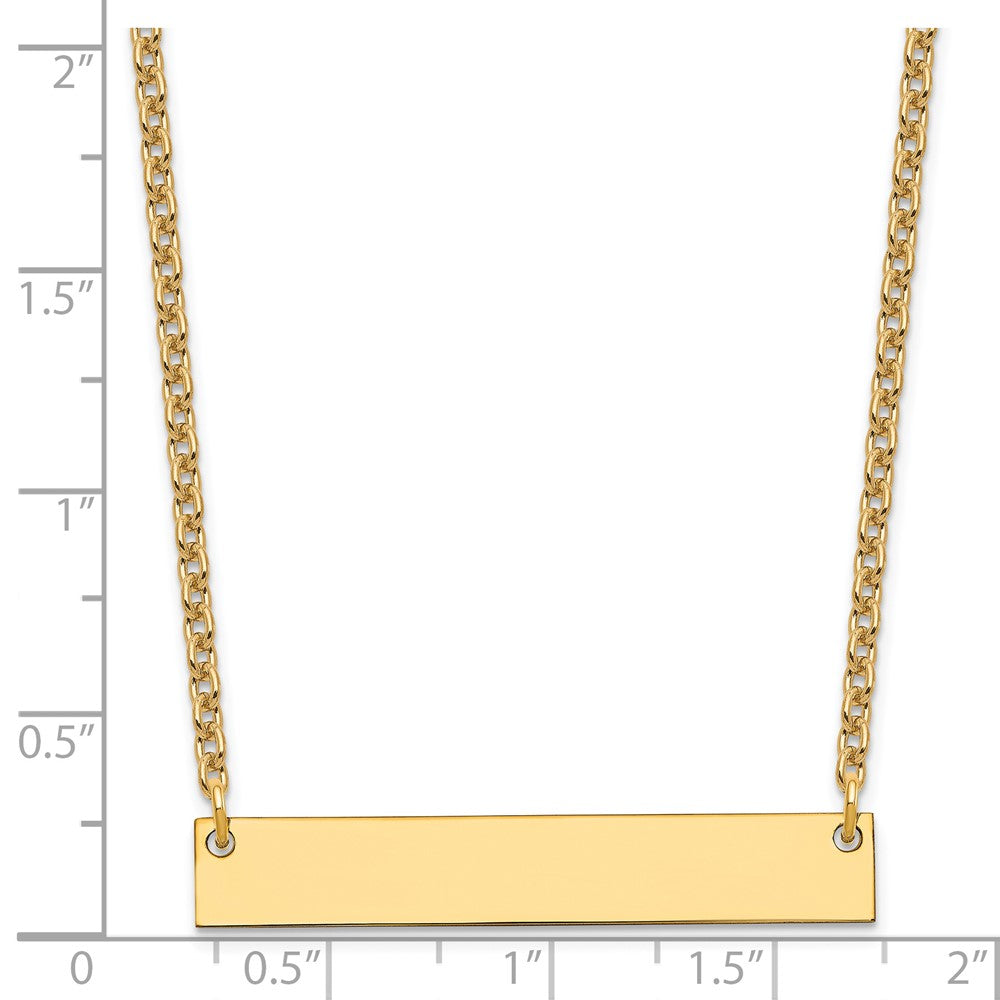 Gold Plated Sterling Silver/Gold Medium Blank Bar Necklace