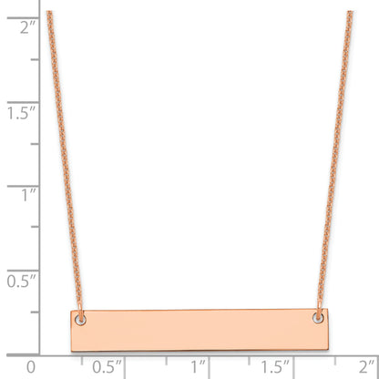 14K Rose Gold Medium Blank Bar Necklace