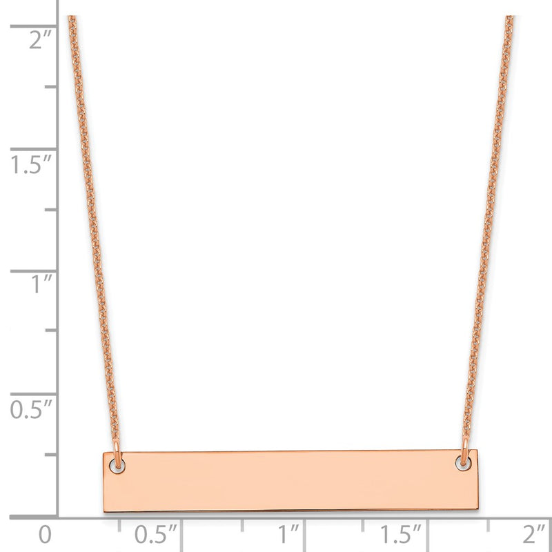 14K Rose Gold Medium Blank Bar Necklace