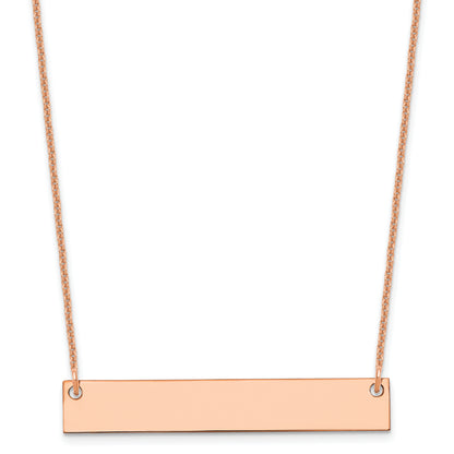 14K Rose Gold Medium Blank Bar Necklace