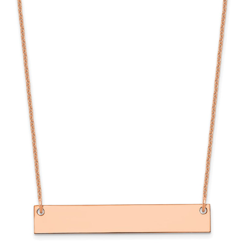 14K Rose Gold Medium Blank Bar Necklace