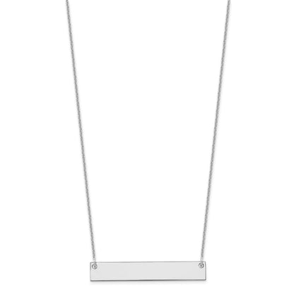14K White Gold Medium Blank Bar Necklace