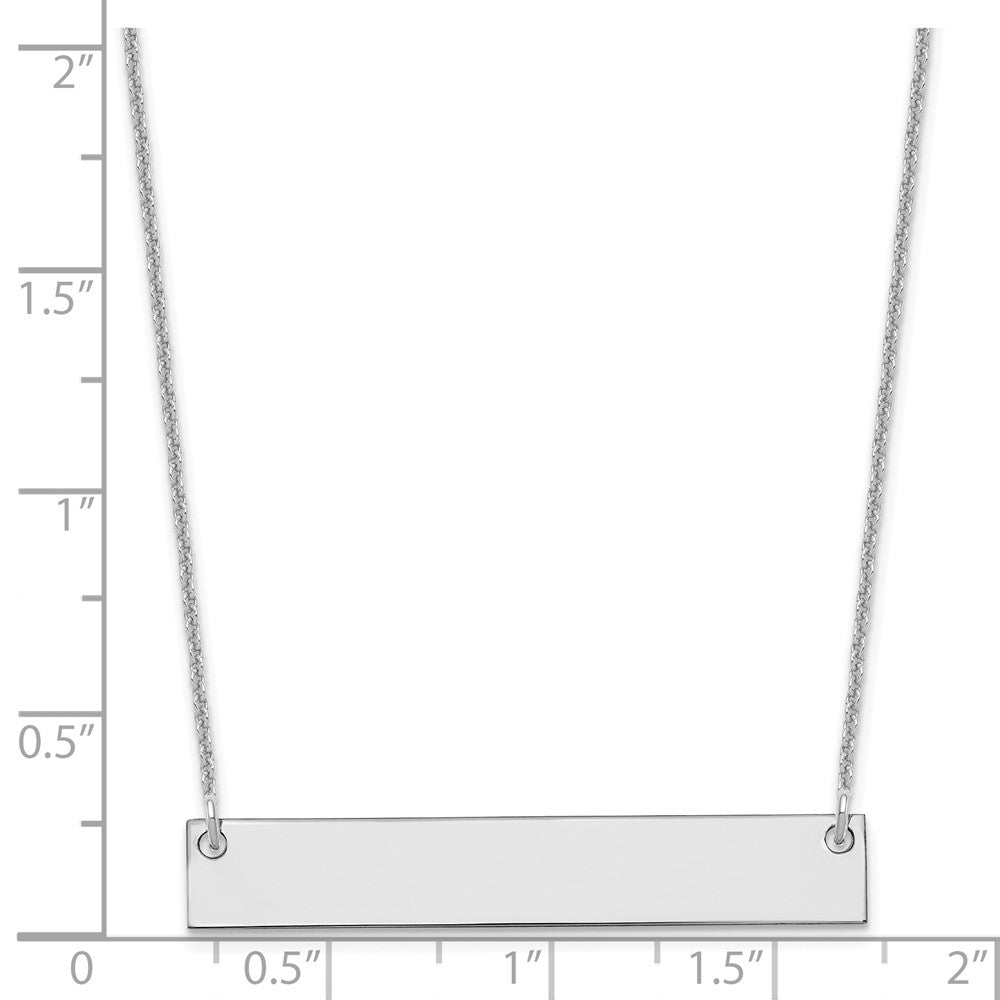 14K White Gold Medium Blank Bar Necklace