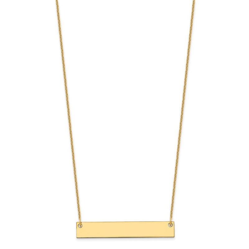 14K Yellow Gold Medium Blank Bar Necklace