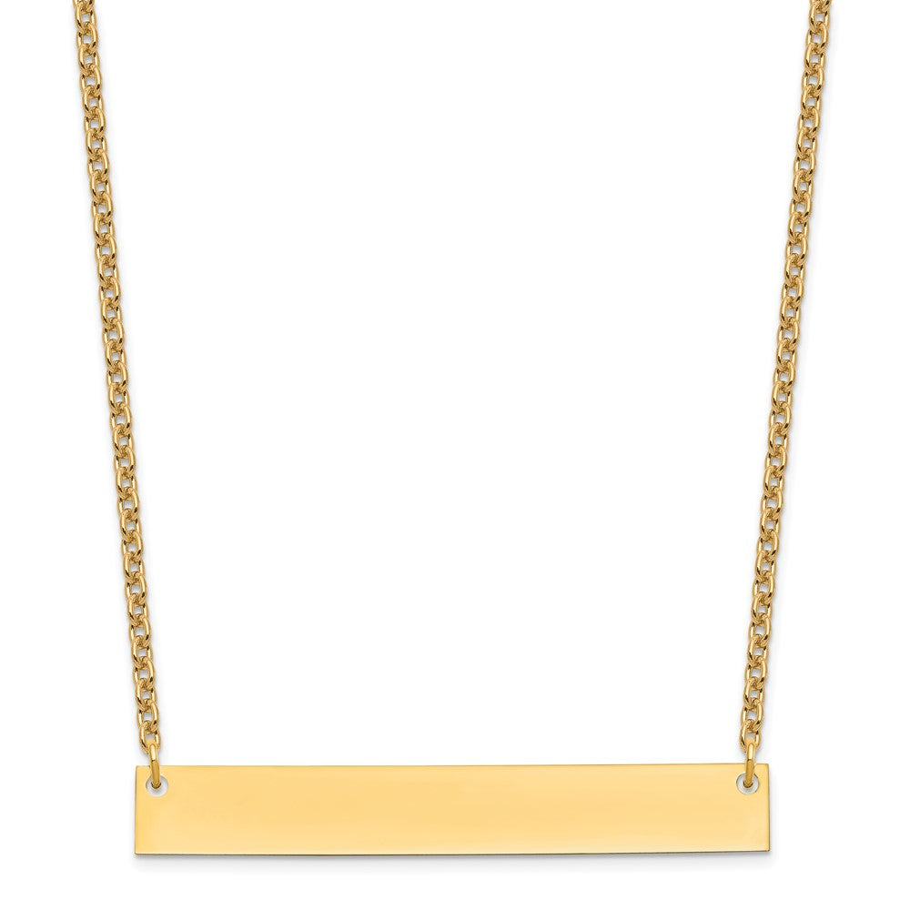 Gold Plated Sterling Silver/Gold Large Blank Bar Necklace