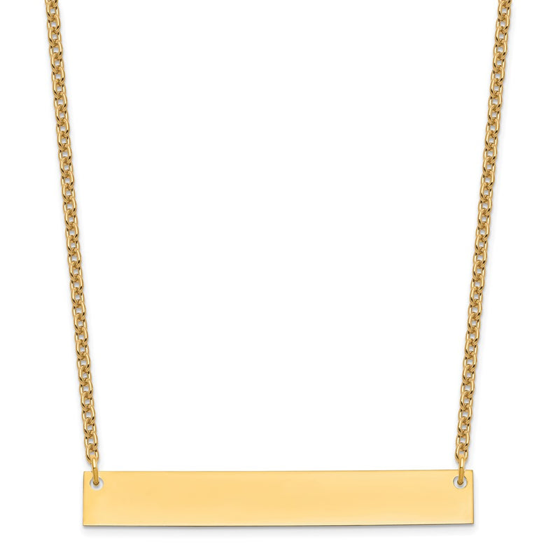 Gold Plated Sterling Silver/Gold Large Blank Bar Necklace