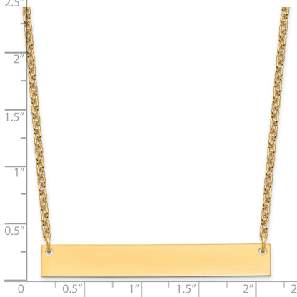 Gold Plated Sterling Silver/Gold Large Blank Bar Necklace