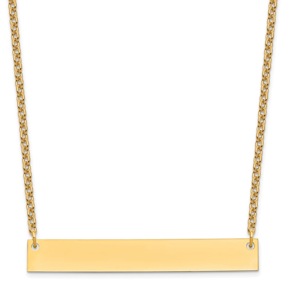 Gold Plated Sterling Silver/Gold Large Blank Bar Necklace