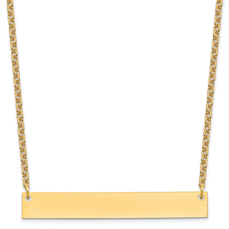 Gold Plated Sterling Silver/Gold Large Blank Bar Necklace