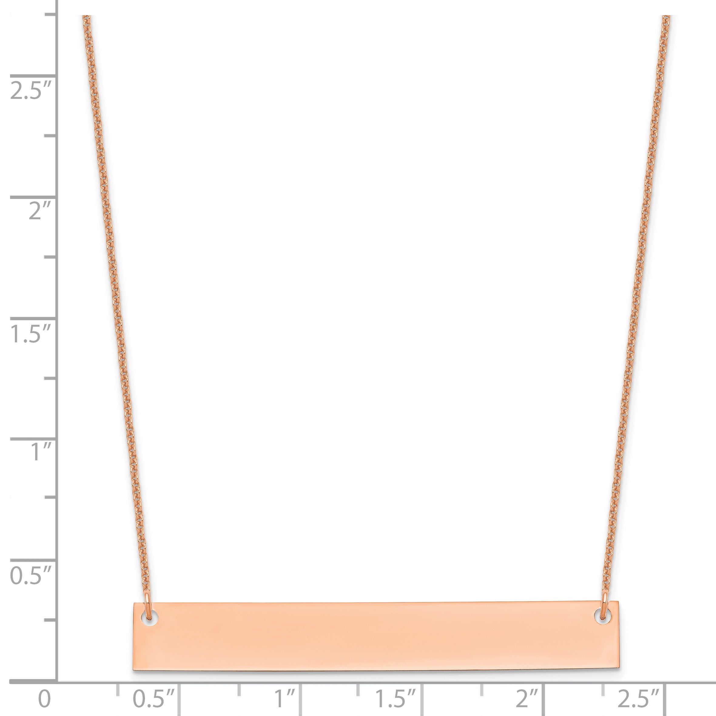 14K Rose Gold Large Blank Bar Necklace