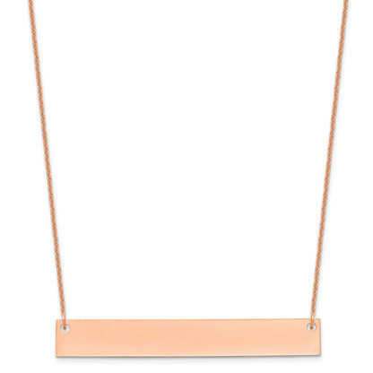 14K Rose Gold Large Blank Bar Necklace