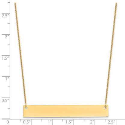 14K Yellow Gold Large Blank Bar Necklace