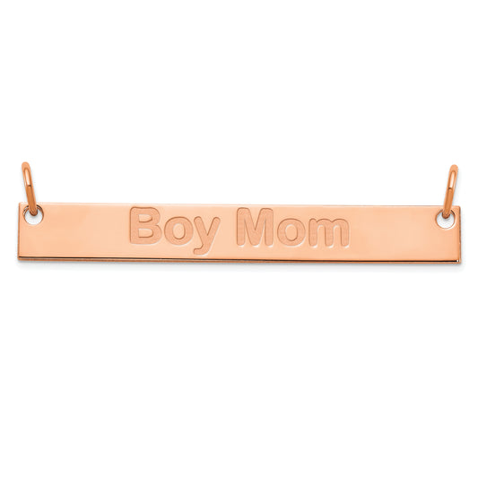 14K Rose Gold Large Capitalized Arial Rounded Bar Necklace