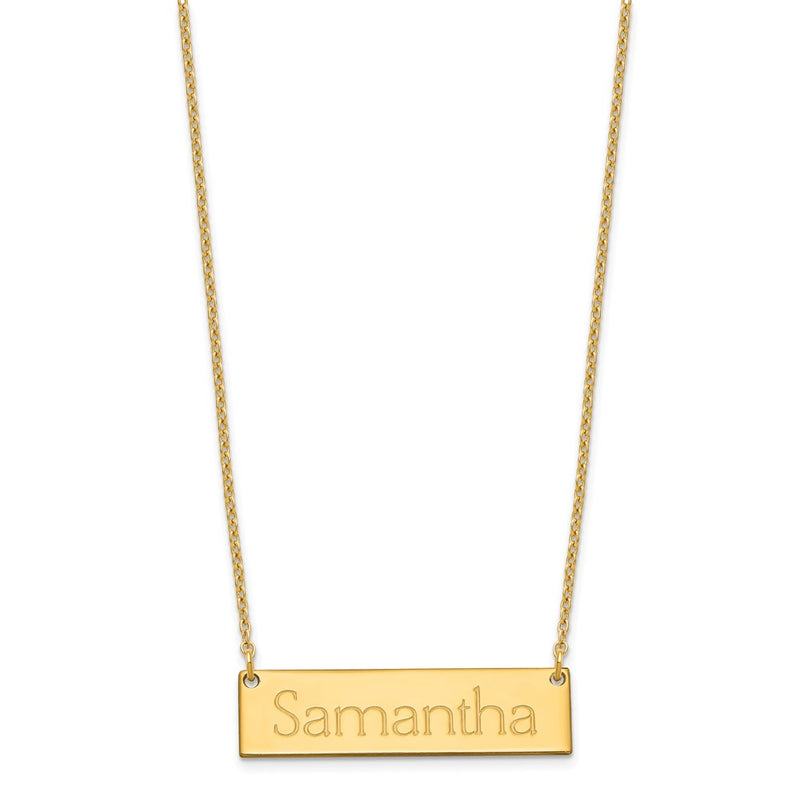 Gold Plated Sterling Silver/Gold Small Name Bar Necklace