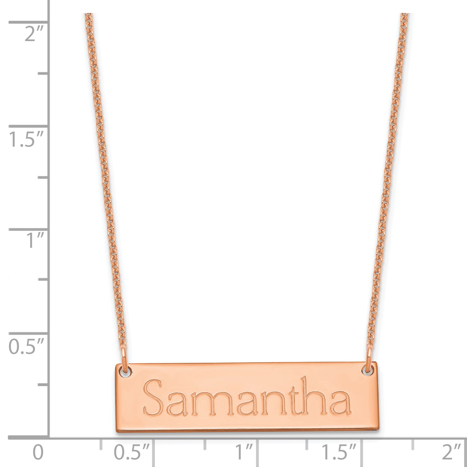 14K Rose Gold Small Name Bar Necklaced