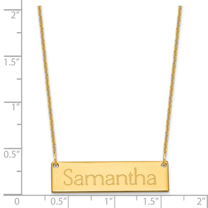 14K Yellow Gold Small Name Bar Necklace