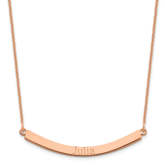 14K Rose Gold Curved Bar Necklace