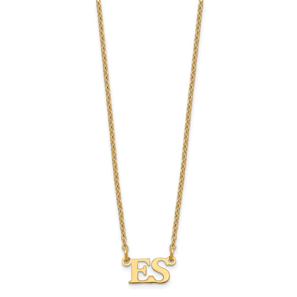 Gold Plated Sterling Silver/Gold Small Initials Necklace