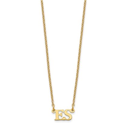 Gold Plated Sterling Silver/Gold Small Initials Necklace