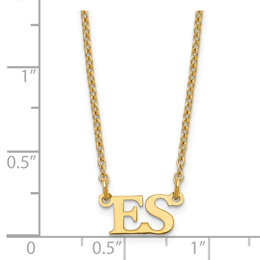 Gold Plated Sterling Silver/Gold Small Initials Necklace