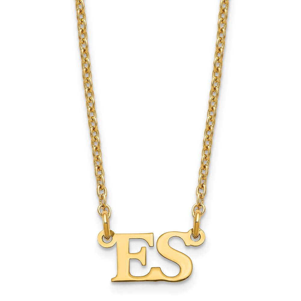 Gold Plated Sterling Silver/Gold Small Initials Necklace