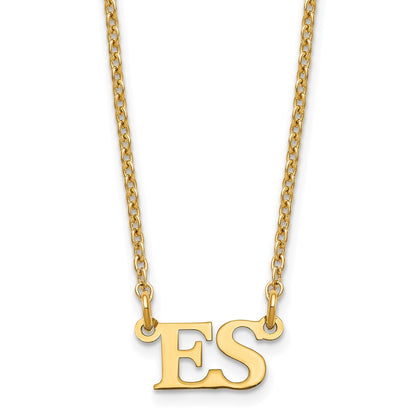 Gold Plated Sterling Silver/Gold Small Initials Necklace