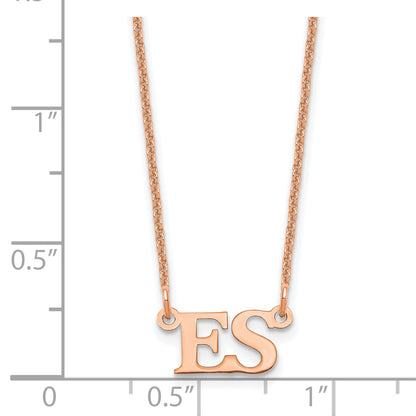 14K Rose Gold Small Initials Necklace